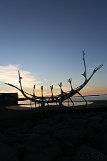  Die Wikingerschiff-Skulptur Sonnenfahrt in Reykjavik 