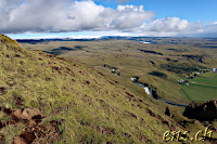 Blick vom Drangshlidarfjall, im Hintergrund der Myrdalsjökull