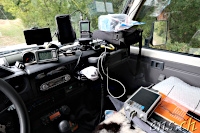 4L/HB9RYV/p Mobile Shack mit dem eingebauten FT-857D und dem alten ETM-8C Morsekeyer ;-) 