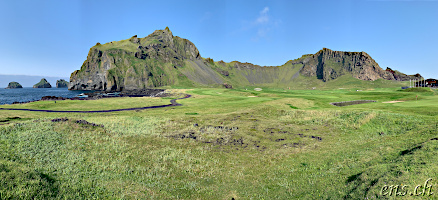 Golf Course with Elephant Rock and Dalfjall (Dalsfjall) Mountain (left)