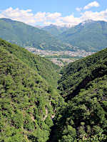 Ponte Tibetano - Blick Richtung Bellinzona