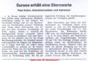  Sursee erhält eine Sternwarte 