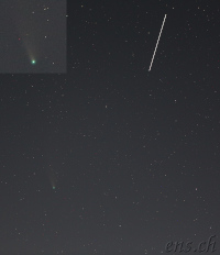 Komet C/2020 F3 (NEOWISE) mit der ISS<br />27. Juli 2020, 22:46 Uhr<br />Canon EF 24-70mm f/2.8L USM @f2.8, 70mm, ISO 1600, 10 Sek.