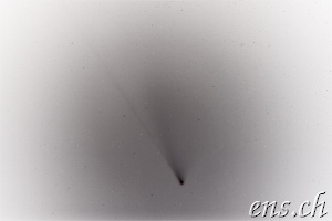 Komet C/2020 F3 (NEOWISE) mit Ionenschweif<br />27. Juli 2020<br />gestackt und invertiert