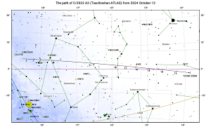 Aufsuchkarte Komet C/2023 A3 (Tsuchinshan-ATLAS)