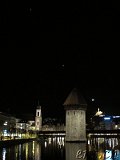 Wasserturm Luzern mit Mondsichel, Venus und Jupiter