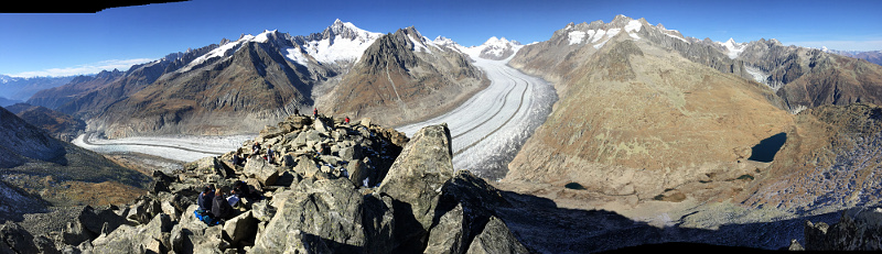 BIG PICTURE (Press f to expand) : HB/VS-110 Eggishorn with the Great Aletsch-, and the small Fiescher-Glacier