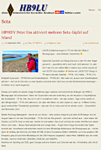 HB9RYV, Peter Ens aktiviert mehrere Sota-Gipfel auf Island